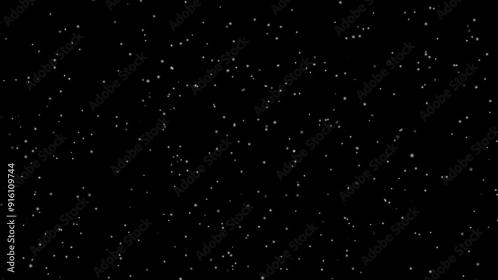Snowfall Animation Snow Flakes Falling Slowly Black Background Snow