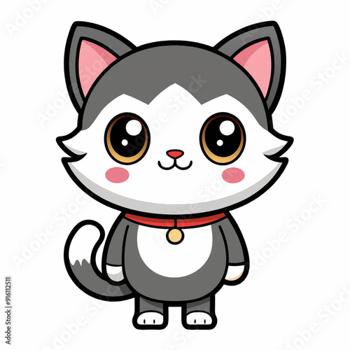 cat, animal, cartoon, illustration, vector, pet, kitten, cute, funny, mammal, drawing, fun, character, dog, art, isolated, kitty, happy, domestic, black, smile, icon, face, feline, baby