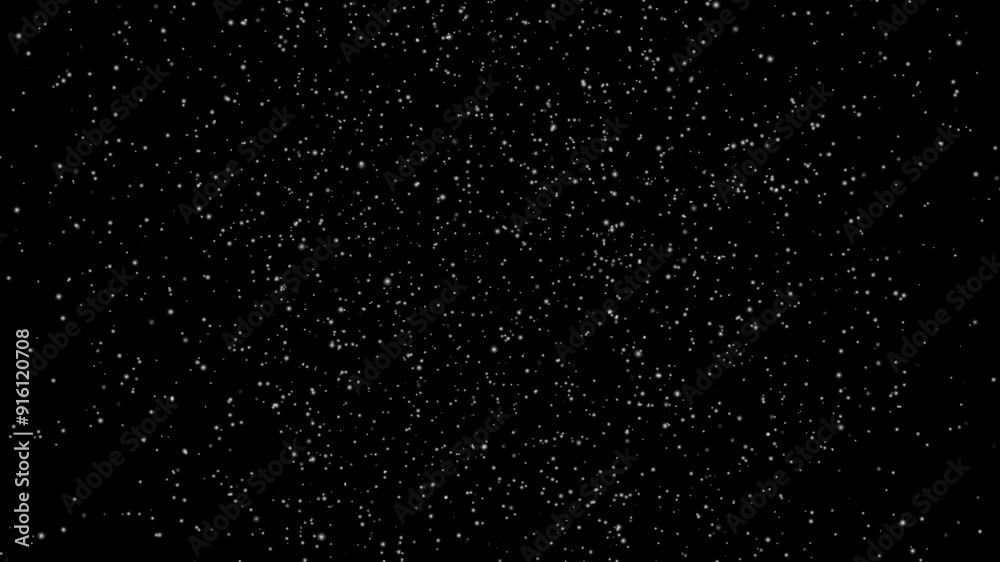 Snowfall Animation Snow Flakes Falling Slowly Black Background Snow