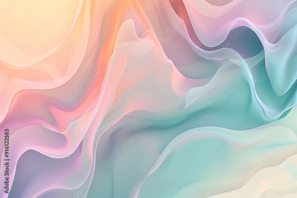 Obraz premium Subtle and gentle abstract gradient background with smooth transitions, flat lay design. Ideal for a calming and soothing display.