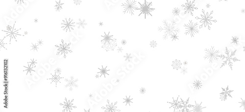 Snowflake Dance: Radiant 3D Illustration Showcasing Falling Christmas Snowflakes in Harmony