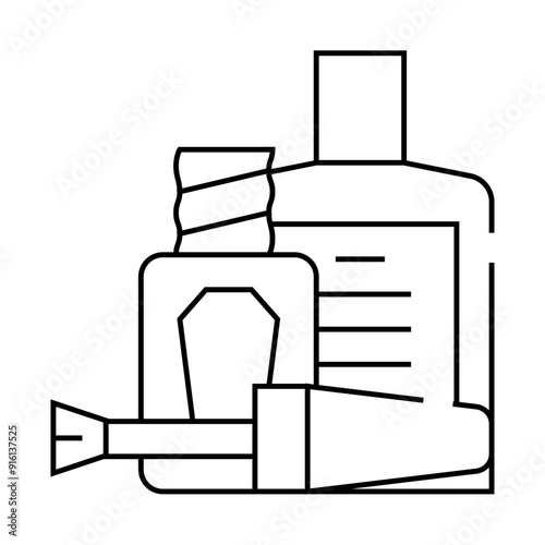 nail polish and remover line icon vector. nail polish and remover sign. isolated contour symbol black illustration