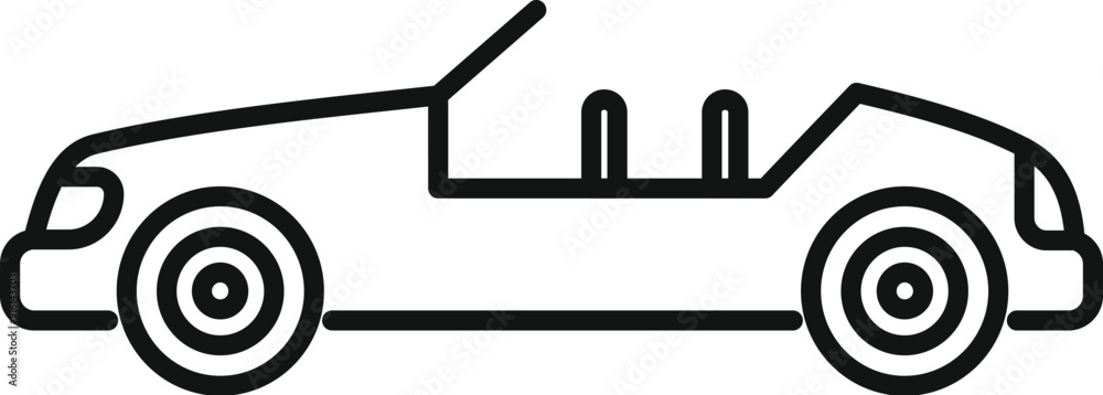 Convertible car icon representing open top driving experience