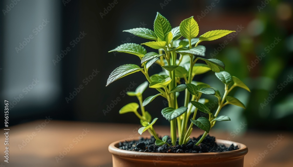 Green Plant in a Terracotta Pot. Green Plant in a Terracotta Pot.