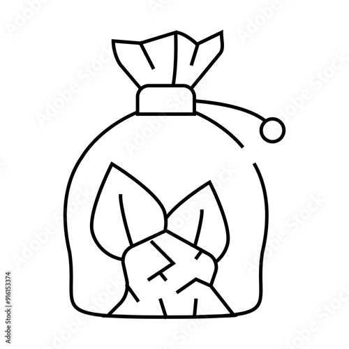 witches pouch line icon vector. witches pouch sign. isolated contour symbol black illustration