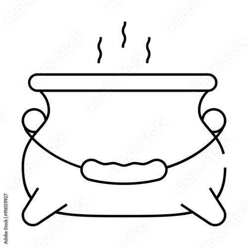boiling potion in tank line icon vector. boiling potion in tank sign. isolated contour symbol black illustration