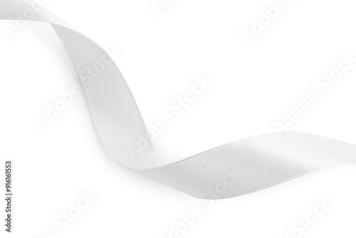 One beautiful silk ribbon isolated on white