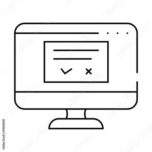 accept or reject request of operating system line icon vector. accept or reject request of operating system sign. isolated contour symbol black illustration