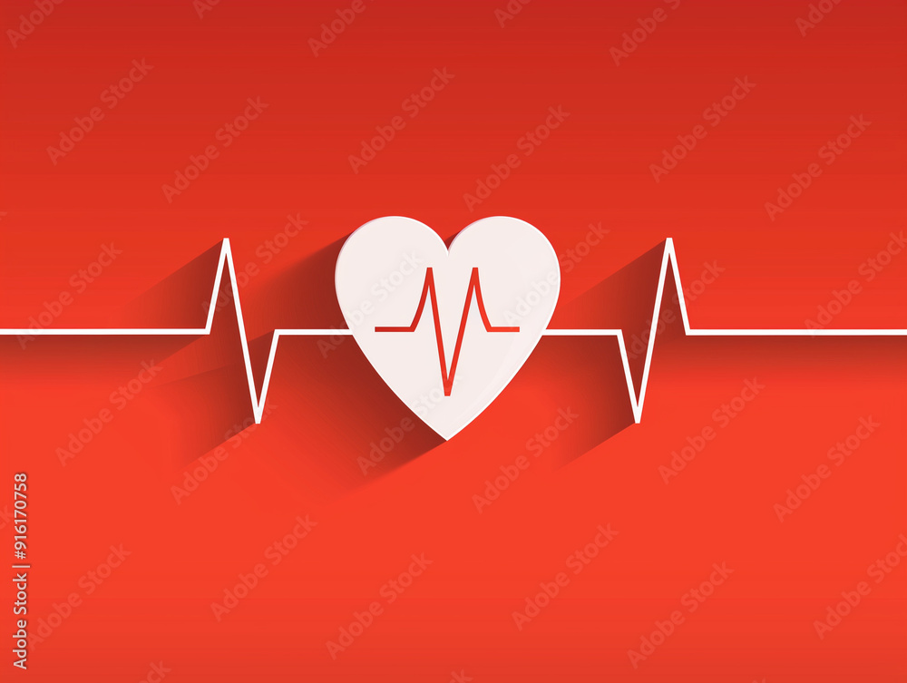 A heart icon with an ECG line on a red background, symbolizing health and wellness. A heart icon with an ECG line on a red background, symbolizing health and wellness.