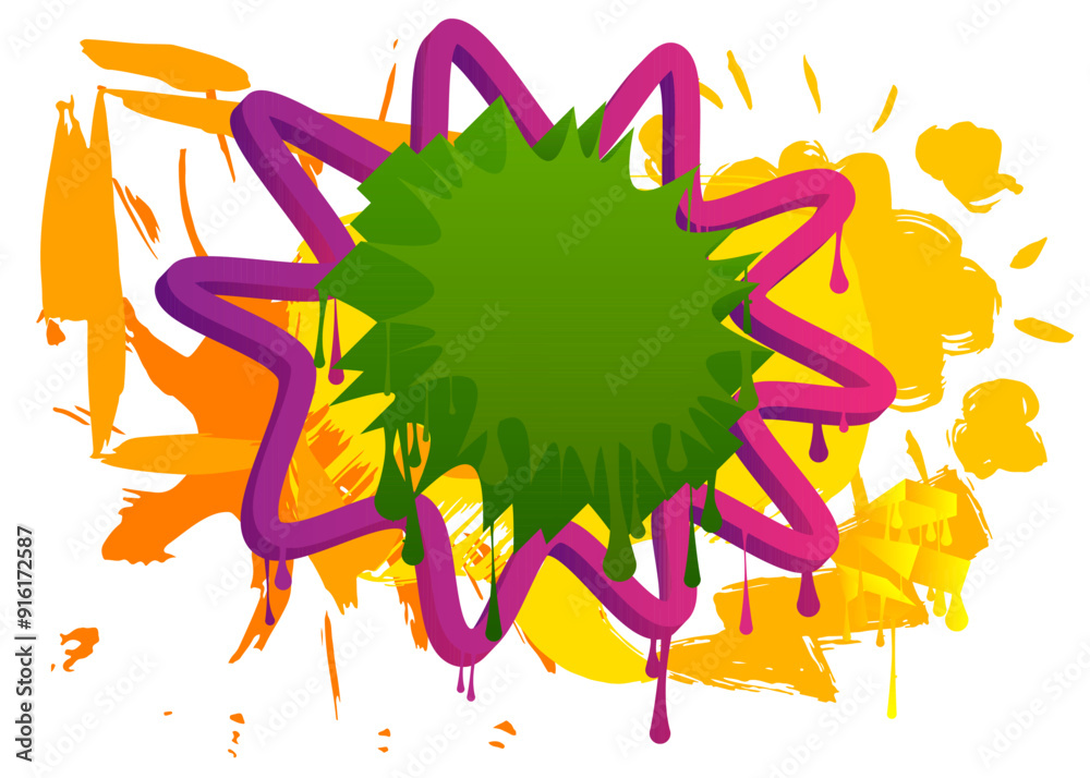 Graffiti speech bubble on colorful background. White abstract modern Messaging sign street art decoration, Discussion icon performed in urban painting style. Graffiti speech bubble on colorful background. White abstract modern Messaging sign street art decoration, Discussion icon performed in urban painting style.
