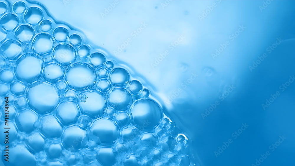Abstract blue background with clustered bubbles Abstract blue background with clustered bubbles