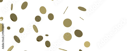 Radiant Festivity: Spectacular 3D Illustration Showcasing Radiating Gold Confetti