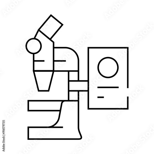 electronic microscope line icon vector. electronic microscope sign. isolated contour symbol black illustration