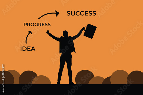 Success inscription or business victory Success people