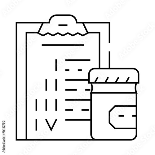 checklist with testing stages line icon vector. checklist with testing stages sign. isolated contour symbol black illustration