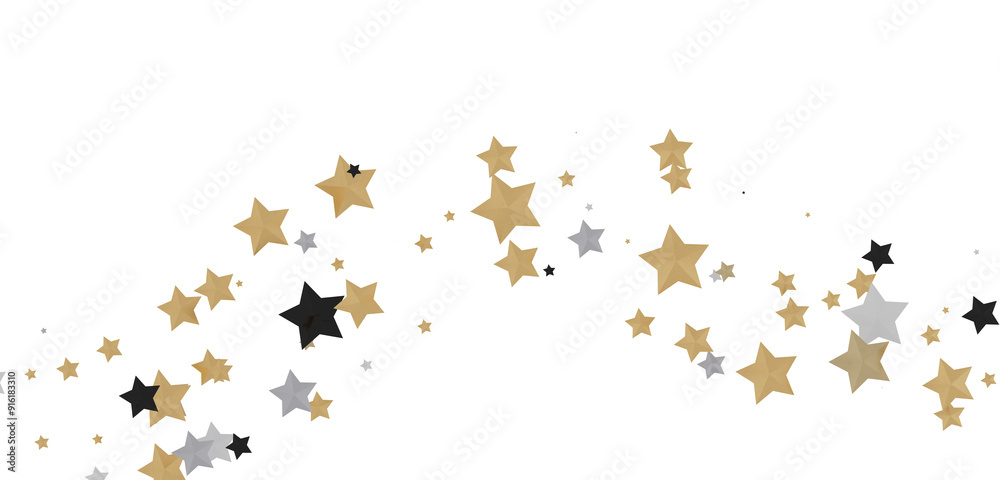 A Shower of Celestial Beauty: 3D Gold Stars Rain Illustration Bedazzles A Shower of Celestial Beauty: 3D Gold Stars Rain Illustration Bedazzles