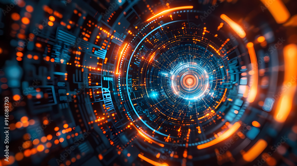 Sci-fi future, exploration of the digital world Sci-fi future, exploration of the digital world