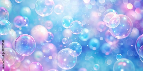 Bubbles background with light pink and blue bokeh for a fairy kei aesthetic, fairy kei, pastel, soft focus, dreamy