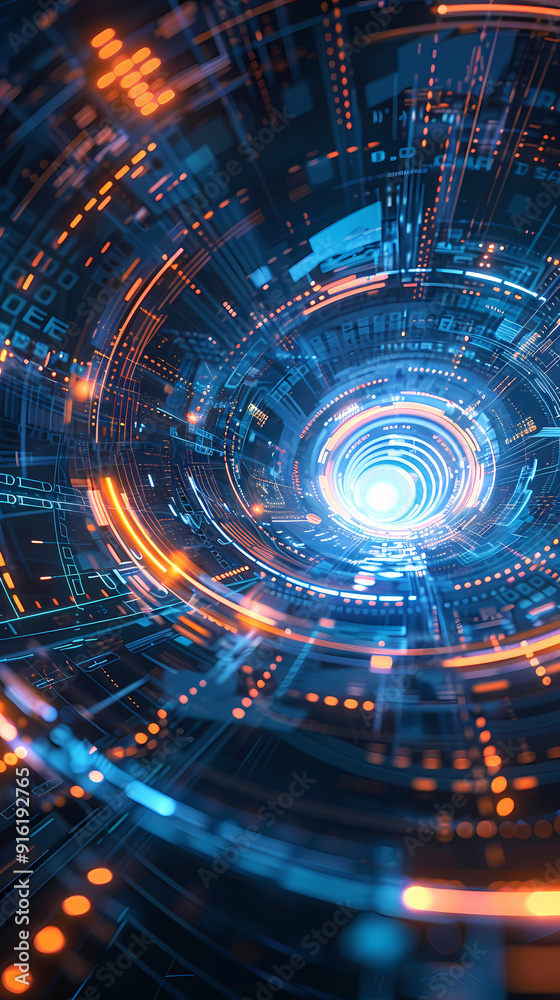 Fototapeta premium Sci-fi future, exploration of the digital world