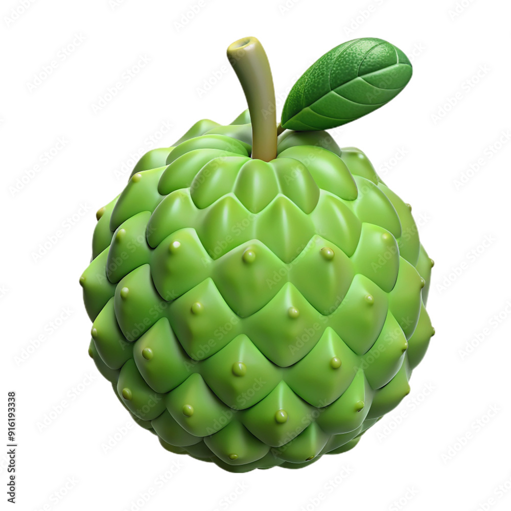 A 3d soursop isolated on transparent background. A 3d soursop isolated on transparent background.