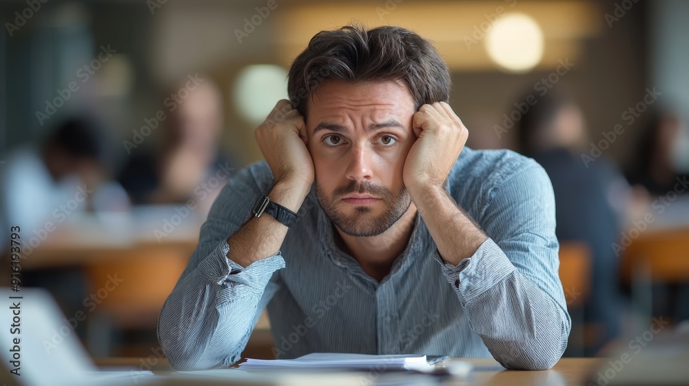 Tired Businessman at His Desk Tired Businessman at His Desk