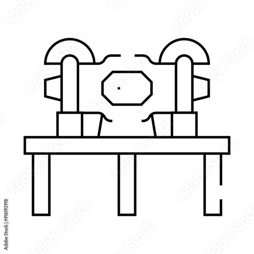grinding industry machine line icon vector. grinding industry machine sign. isolated contour symbol black illustration
