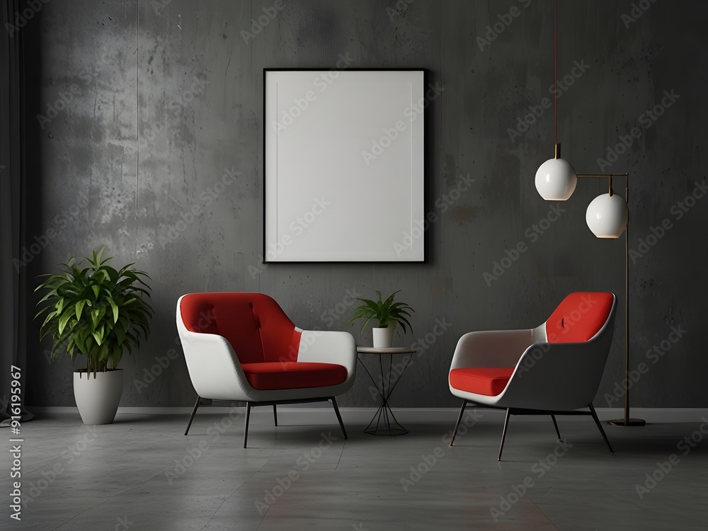 Fototapeta premium Mockup Photo Frame on the Wooden Console Table with Beautiful Decorative Elements