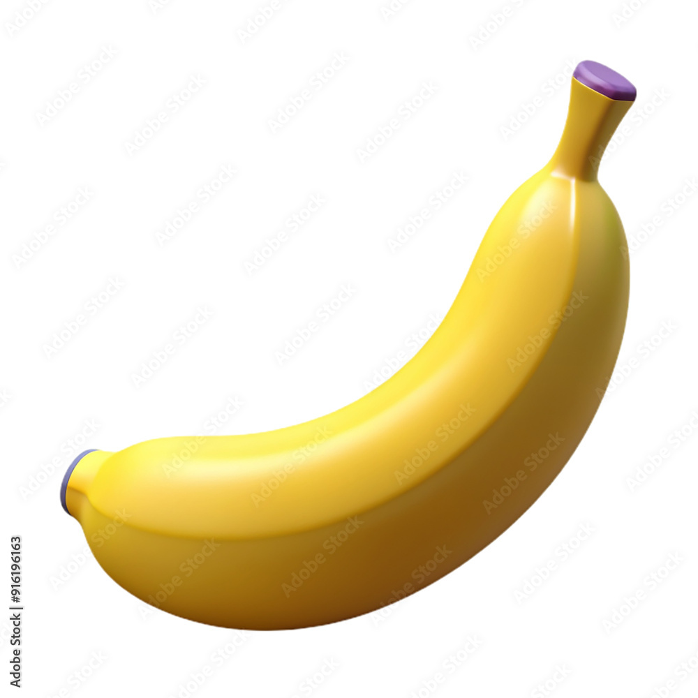 A 3d banana isolated on transparent background. A 3d banana isolated on transparent background.