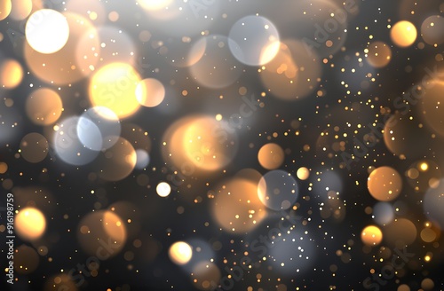 F sighet background with a golden light effect, bokeh and glitter on a transparent black background vector illustration, stock photo, white background and gold light effect, bokeh effect, illustration photo