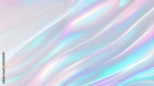 Holographic background seamless trendy iridescent light foil texture. Soft holographic pastel unicorn marble background pattern. Modern pearlescent blurry abstract swirl illustration. 