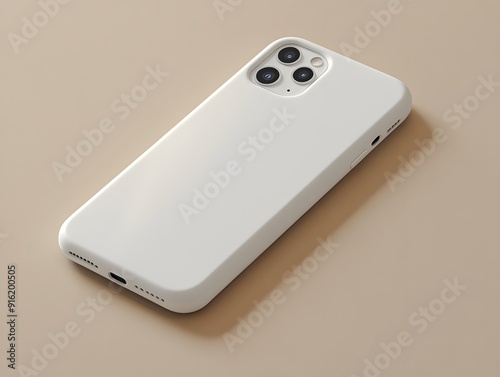 White phone case mockup displayed with a simple, neutral background, emphasizing clean lines