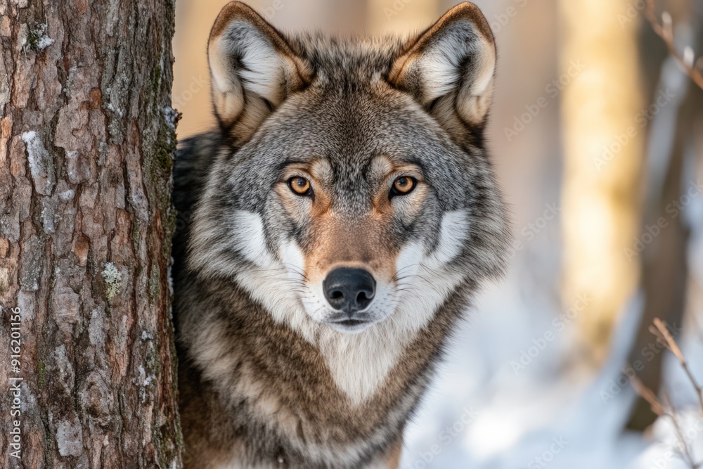 Wolf Portrait in the Forest Wolf Portrait in the Forest