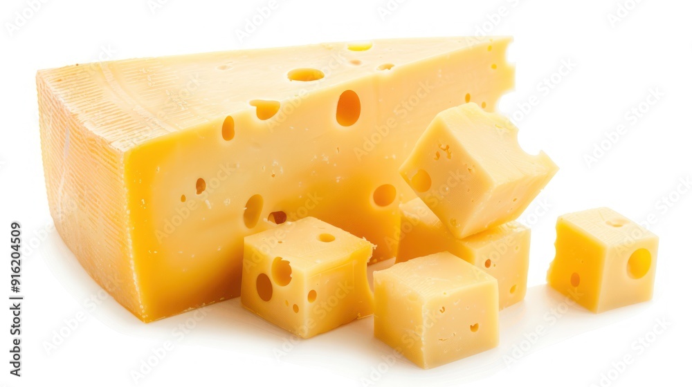 Close-up of a Delicious Block of Swiss Cheese Close-up of a Delicious Block of Swiss Cheese