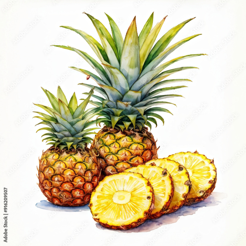 pineapples on a white background pineapples on a white background