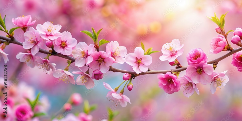 Fresh pink cherry blossom flowers on tree branch in spring, isolated on background, cherry blossom, spring, sakura, flowers Fresh pink cherry blossom flowers on tree branch in spring, isolated on background, cherry blossom, spring, sakura, flowers