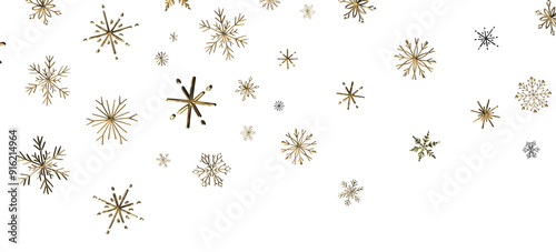 Snowflake Cascade: Mesmerizing 3D Illustration Depicting Descending Christmas Snowflakes