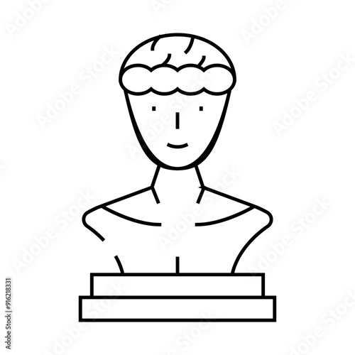 statue museum exhibit line icon vector. statue museum exhibit sign. isolated contour symbol black illustration