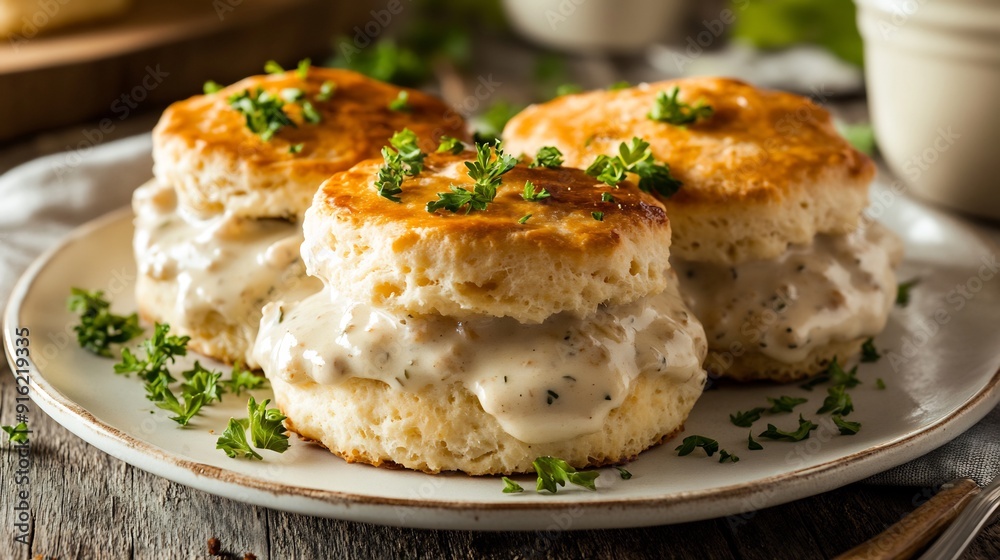 Buttermilk Biscuits with Creamy Gravy Buttermilk Biscuits with Creamy Gravy