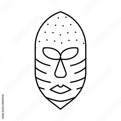 mask museum exhibit line icon vector. mask museum exhibit sign. isolated contour symbol black illustration