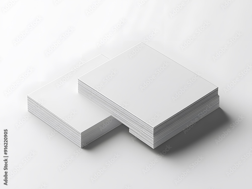Minimalist white business card mockup on a clean white background with no distractions Minimalist white business card mockup on a clean white background with no distractions