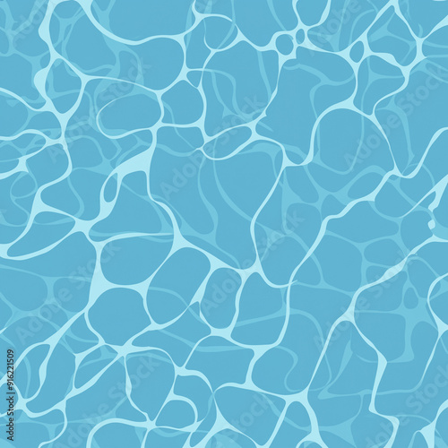 Shiny Water Texture Seamless Pattern - Pool, Sea, Ocean