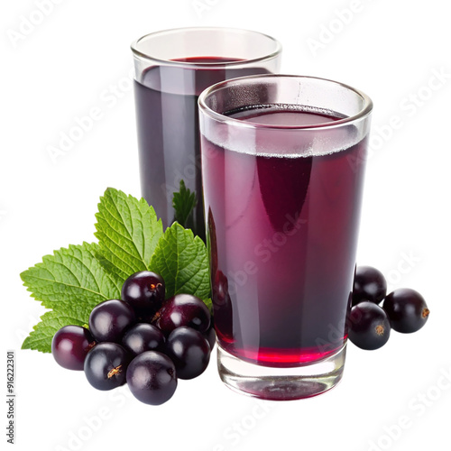 Wallpaper Mural A glass of blackcurrant juice blackcurrant floati isolated on transparent background. Torontodigital.ca