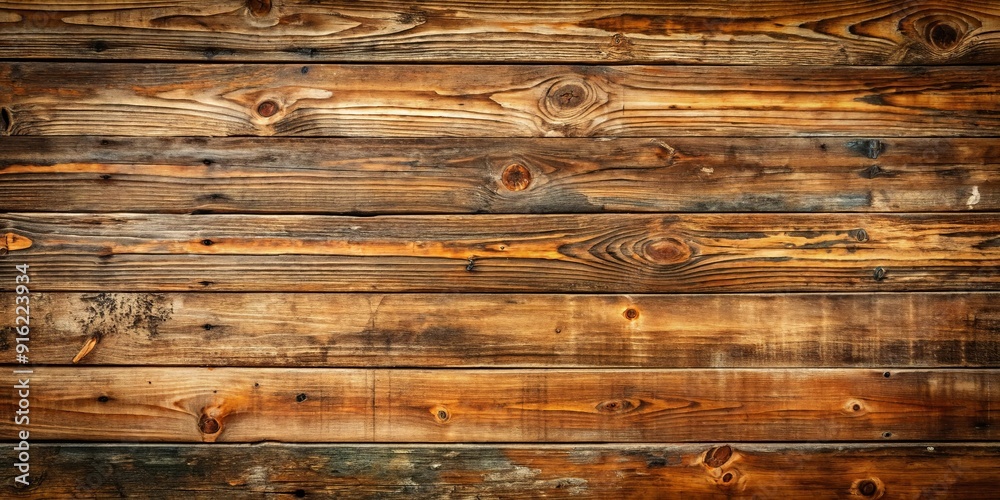 Naklejka premium Vintage wooden wall background with rustic cracks and texture, wood, old, weathered, aged, deteriorated, vintage, rustic