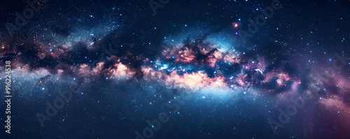 Cosmic Nebula and Starry Night - Abstract Space Background