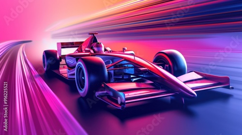 Formula One Race Car in Motion