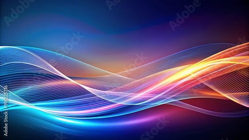 Abstract background with intersecting lines and flowing waves , abstract, background, lines, waves, shadows, lights, composition