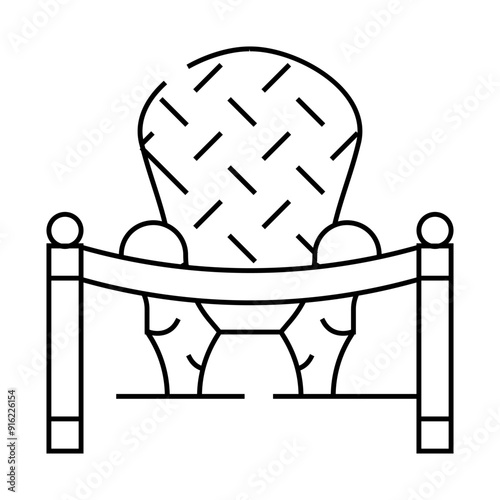 furniture museum exhibit line icon vector. furniture museum exhibit sign. isolated contour symbol black illustration