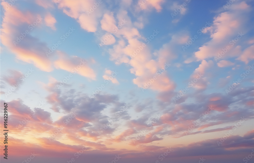 Fototapeta premium Sunset sky with beautiful dramatic clouds version 82