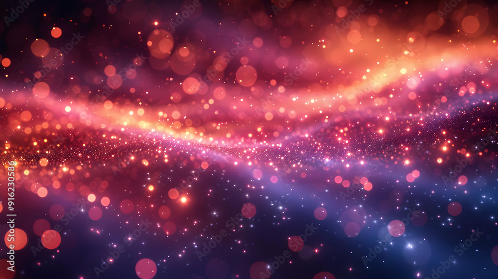 Abstract Background with Glowing Lights and Bokeh Abstract Background with Glowing Lights and Bokeh