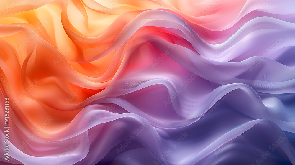 Obraz premium Abstract Background with Purple, Pink, Orange and Yellow Fabric Drapes